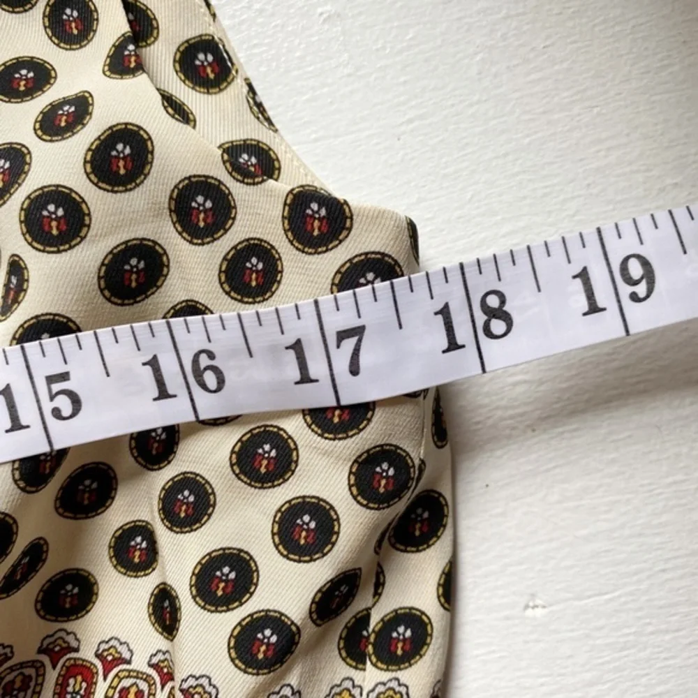 Anthropologie Fei 100% Silk Mix Print Tie-Front Peplum Blouse Boho Eclectic Y2K - Picture 8 of 10